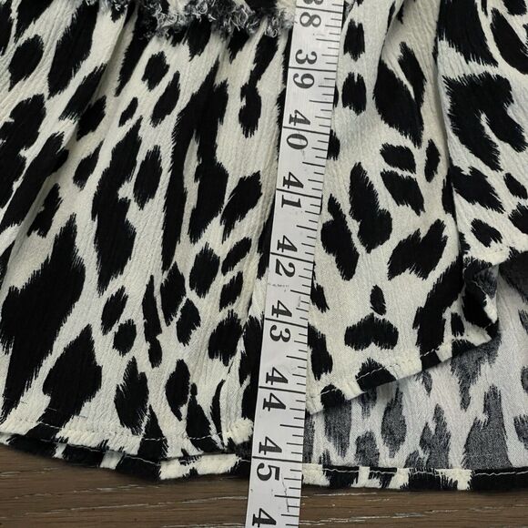 Animal Print Dress Women Extra Large XL High Low Frayed Hem Rayon V-neck Keyhole - Picture 14 of 14